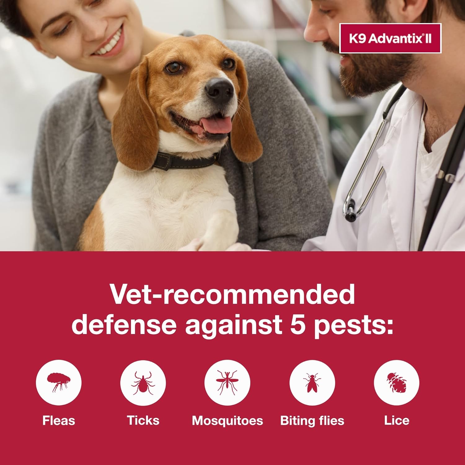 K9 Advantix II Large Dog Flea Treatment & Prevention for Dogs 21-55 lbs | 6-Mo Supply