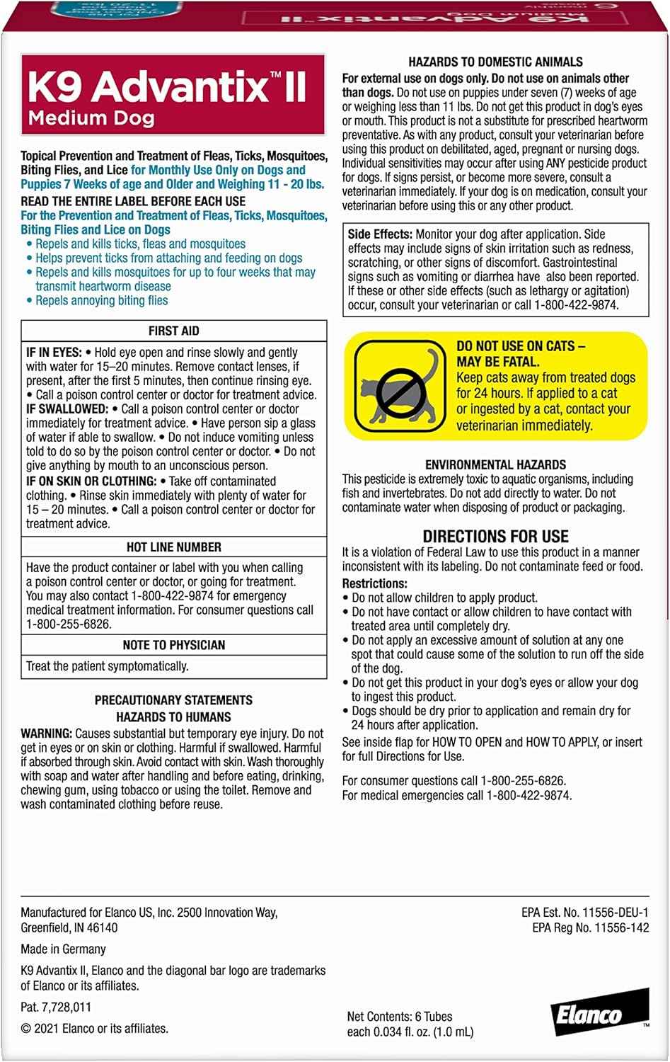 K9 Advantix II Large Dog Flea Treatment & Prevention for Dogs 21-55 lbs | 6-Mo Supply - Punch Bazar